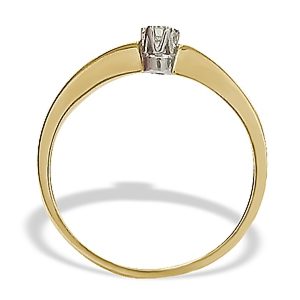 Pierścionek zaręczynowy z żółtego i białego złota z diamentem 0,06 ct, wzór AP-1006ZB