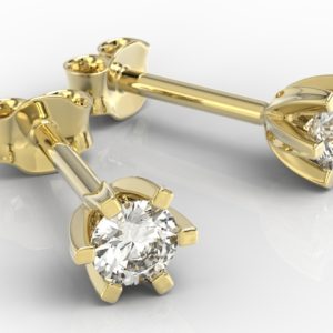 Kolczyki z żółtego złota z diamentami LPK-8032Z