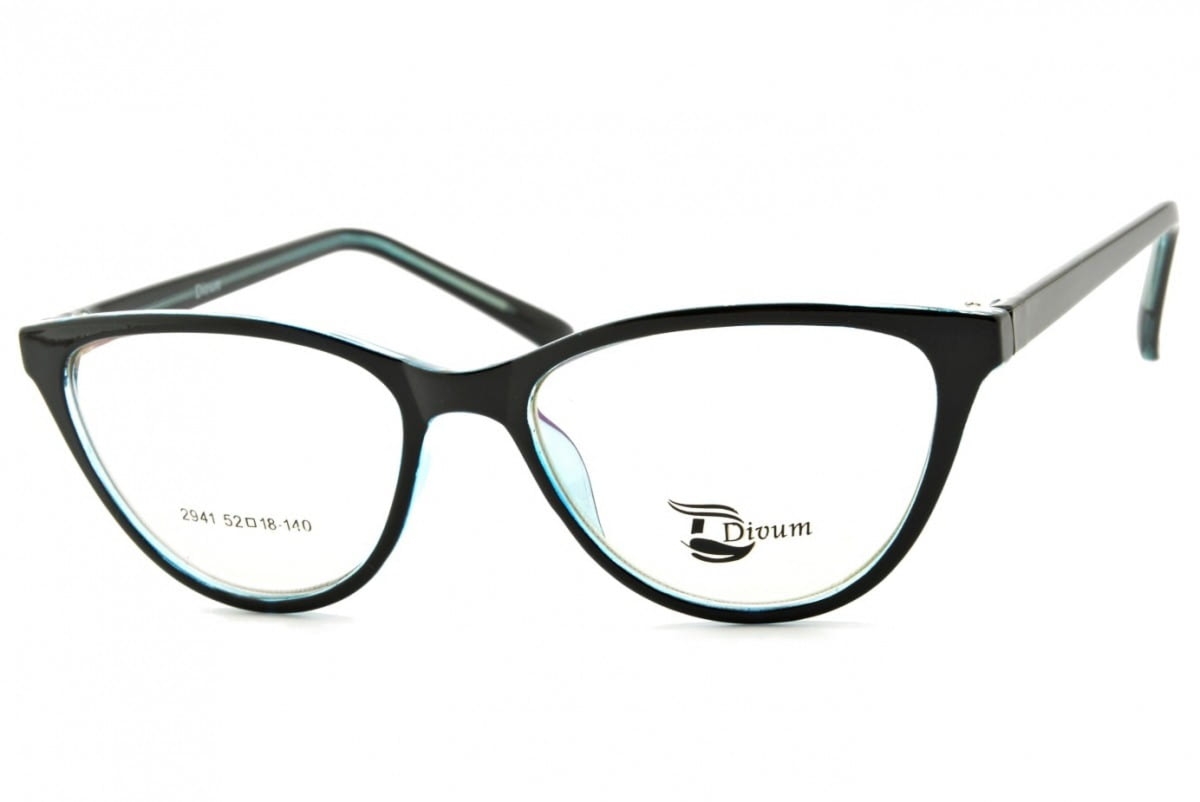 OPRAWKI OKULAROWE pod Korekcję KOCIE OKO Damskie ST2941B czarno-błękitne