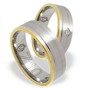 Obrączka z żółtego i białego złota palladowego ŁZ-10ZB-light-k