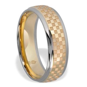 Obrączka z żółtego i białego złota palladowego ŁN-03ZB-k