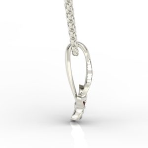 Wisiorek z białego złota z granatem BPW-15B