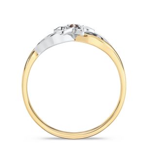 Pierścionek z żółtego i białego złota z granatem BP-14ZB
