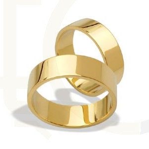 Obrączki ślubne klasyczne płaskie, 6mm z żółtego złota (para) ŁK-14Z-EXTRA light