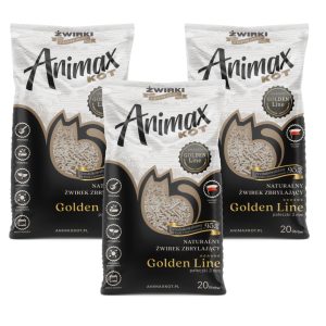 AnimaxKot Golden Line 3mm, żwirek zbrylający dla kota peletka 3mm - opakowanie 20L - 60l