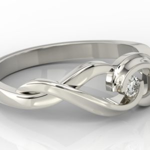 Pierścionek z białego złota z diamentem AP-96B