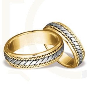 Obrączki ślubne z żółtego i białego złota (para) ST-69ZB