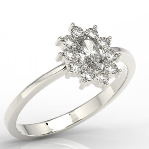 Pierścionek z białego złota z cyrkoniami AP-1830B-C