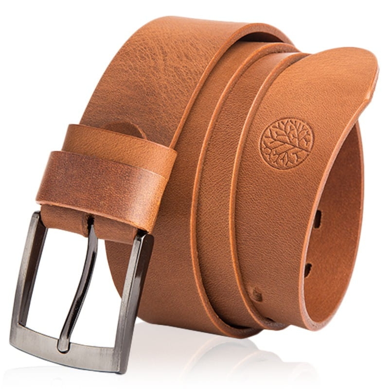 Pasek skórzany BETLEWSKI LIC40 w pudełku - camel - długość 100cm