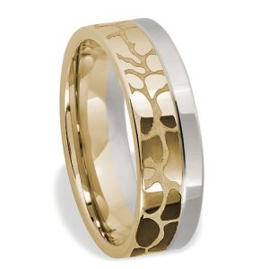 Obrączka z żółtego i białego złota palladowego ŁN-01ZB-m