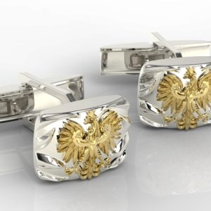 Spinki do mankietów z żółtego i białego złota INSIGNE SJSpM-13BZ