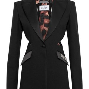 ELEGANCKA MARYNARKA Z WYCIĘCIAMI I LOGO