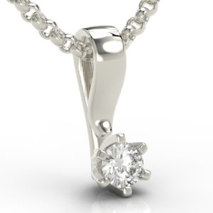 Wisiorek z białego złota z brylantem LPW-8016B