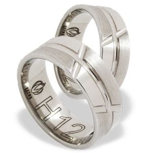 Obrączka z białego złota ŁH-12B-light-m