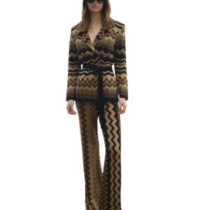 DZIANINOWE SPODNIE W ETNICZNY WZÓR