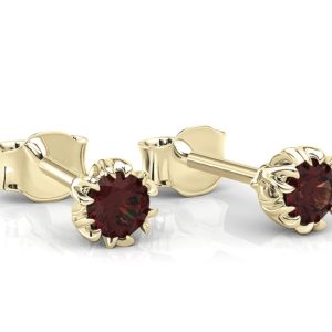 Kolczyki z żółtego złota z granatami BPK-2120Z