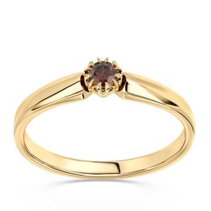 Pierścionek zaręczynowy z żółtego złota z granatem BP-2110Z