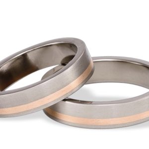 Obrączka z tytanu i paskiem czerwonego złota SWTRG-33/5-m