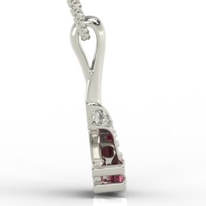 Wisiorek z białego złota z rubinem i diamentami JPW-66B