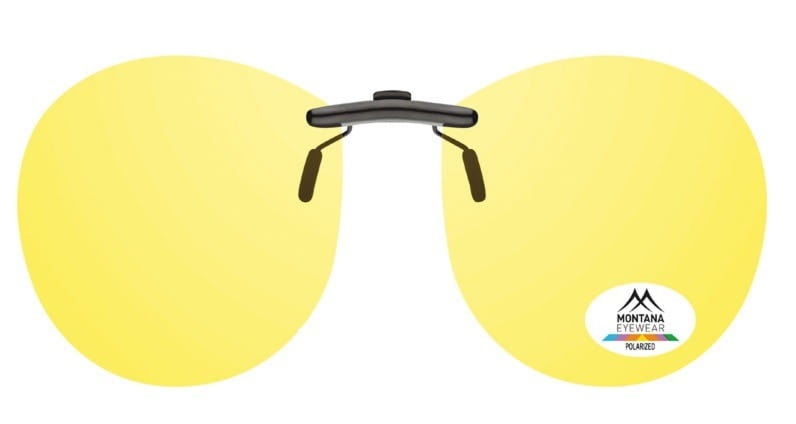 Nakładki na okulary korekcyjne żółte Pilotki polaryzacja do jazdy w nocy Montana C4C