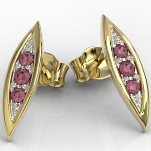 Kolczyki z żółtego złota z rubinami APK-97Z-R