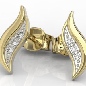 Kolczyki z żółtego złota z diamentami APK-85Z-R