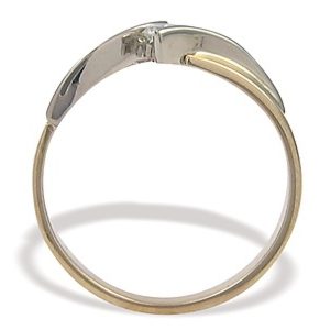 Pierścionek zaręczynowy z żółtego i białego złota z diamentem CP-4010ZB