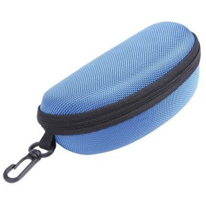 Etui na okulary futerał na zamek z karabińczykiem kolor niebieski