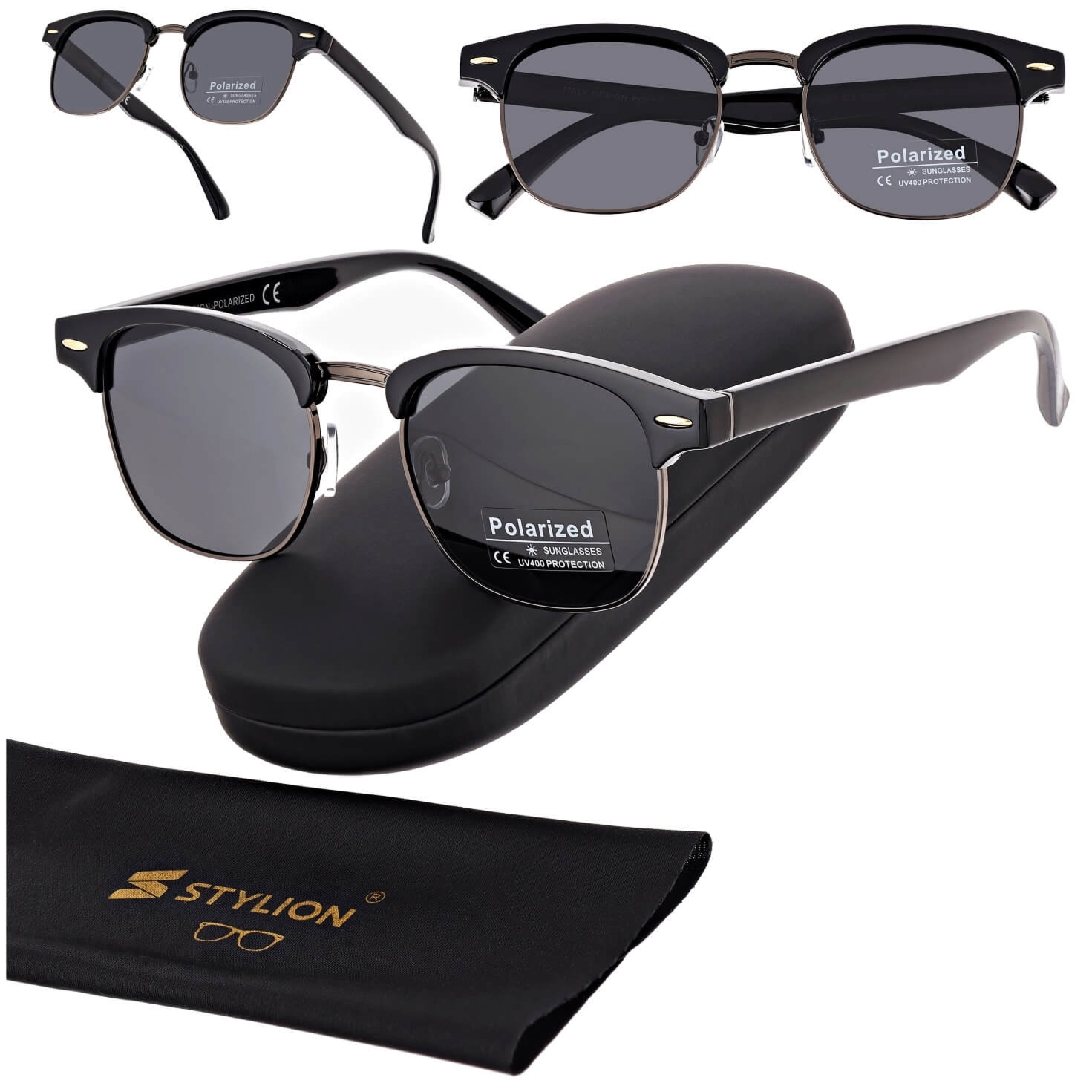 Okulary przeciwsłoneczne z polaryzacją POL-5061B czarny/grafit