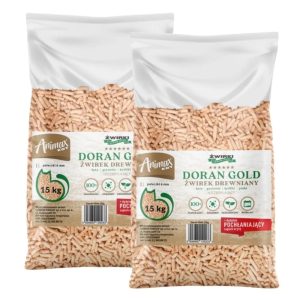 Doran Gold DREWNIANY PELLET 6mm DLA KOTA KRÓLIKA ŚWINKI JASNY ODPYLONY - 60l