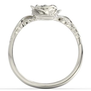 Pierścionek z białego złota w kształcie róży z brylantami LP-7730B