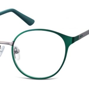 Oprawki okularowe kocie oczy damskie stalowe Sunoptic 941D zielono-grafitowe