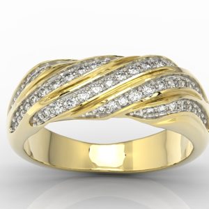 Pierścionek z żółtego złota z brylantami JP-68Z-R