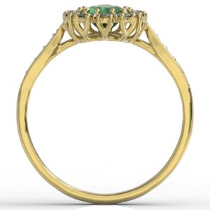 Pierścionek z żółtego złota ze szmaragdem i diamentami 0,48 ct wzór AP-29Z-R