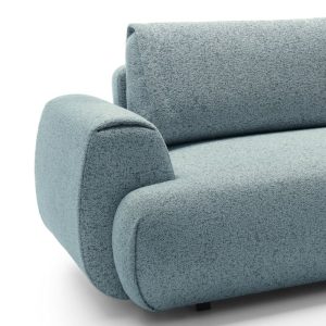 Narożnik rozkładany Pocket z pojemnikiem, niebieski melanż, prawy