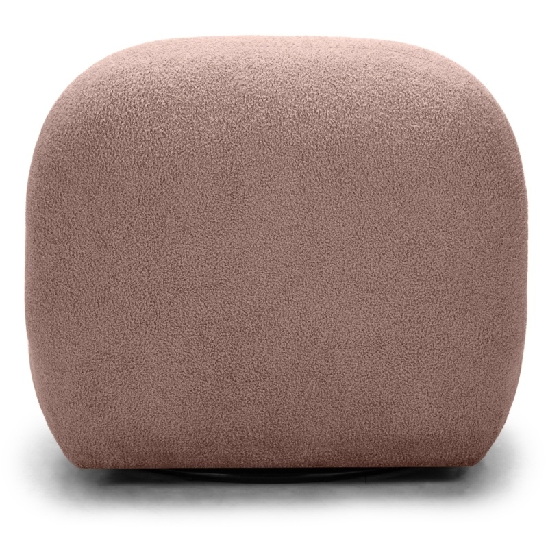 Fotel obrotowy Mikado, różowy, boucle, obłe kształty