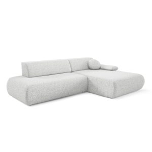 Narożnik rozkładany Puente z pojemnikiem, jasnoszary melanż, prawy