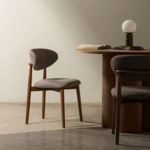 Krzesło tapicerowane Merano ciemnoszare/orzech jasny