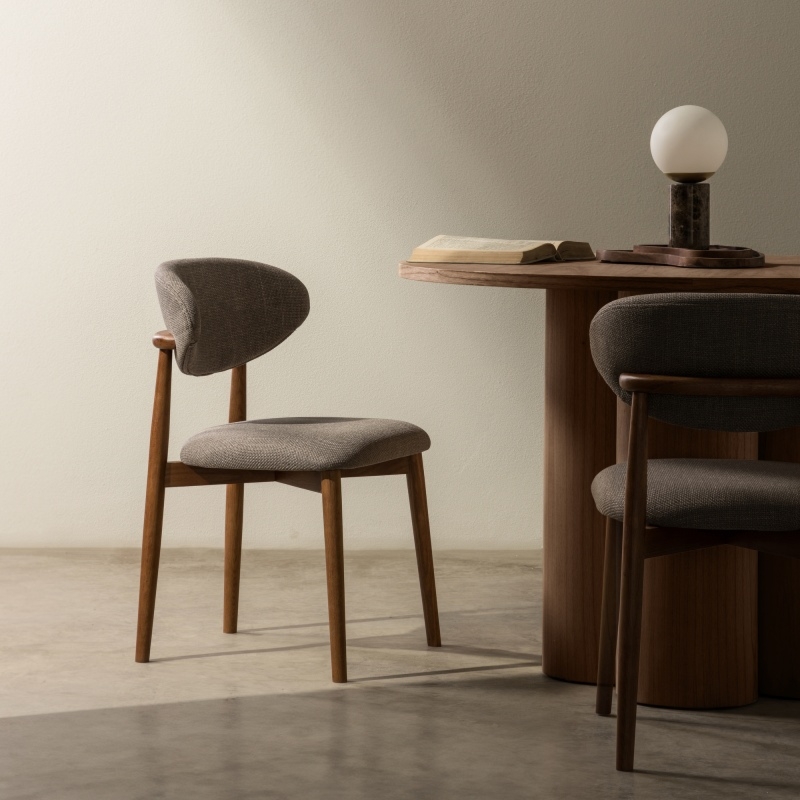 Krzesło tapicerowane Merano ciemnoszare/orzech jasny