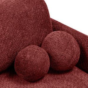 Sofa z funkcją spania i pojemnikiem Nest, bordowa