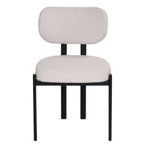 Krzesło tapicerowane Flare, jasnobeżowe/czarne nóżki
