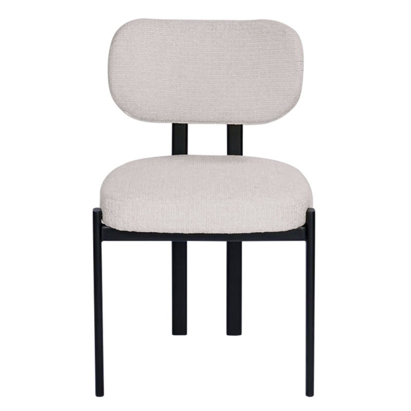 Krzesło tapicerowane Flare, jasnobeżowe/czarne nóżki