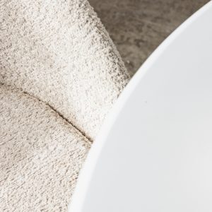 Krzesło z dziurą w oparciu Luigi beżowe, boucle