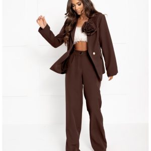 Garnitur z szerokimi spodniami KENZO - czekoladowy