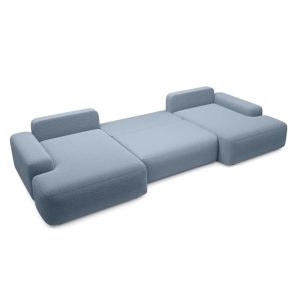 Narożnik rozkładany Loop U1 z pojemnikiem niebieski, boucle