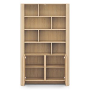 Regał dwudrzwiowy Bari, zaokrąglony, dąb vicenza