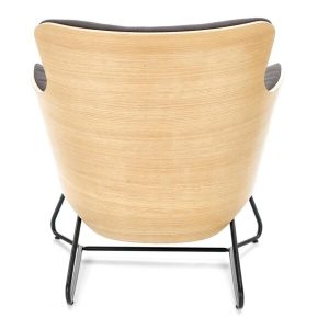 Fotel wypoczynkowy tapicerowany szary / dąb Chillout