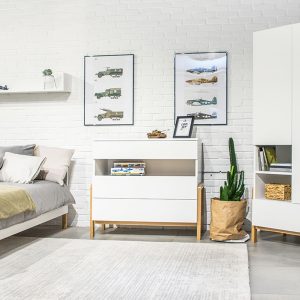 Komoda z szufladami biała mat 100 cm Bruno