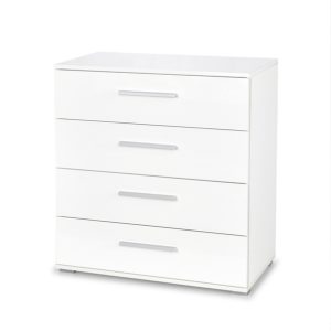 Komoda z szufladami biała mat / wysoki połysk 40 cm Lima