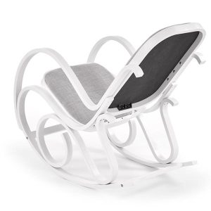 Fotel bujany na płozie biały / szary Max Bis Plus
